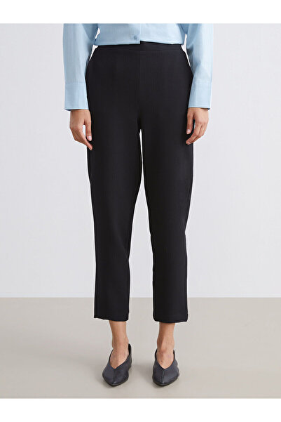LC Waikiki New Season Elastic Waist Carrot Cut Textured Women's Trousers
