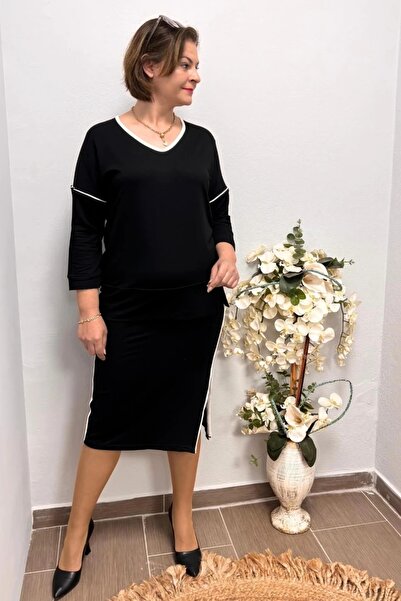 Mia Butik Women's Black Melisa Skirt Set