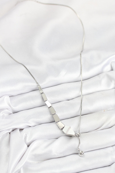 BSRE Brass Snake Elevator Women's Necklace (Silver Color)