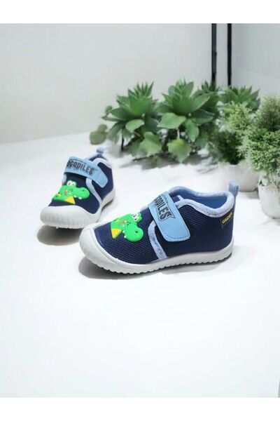 GEZER Full Orthopedic Velcro Adjustable Non-Slip Sole Crocodile Figured Nursery Kindergarten Home Slippers