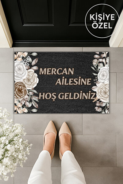 Dormot سجادة أمام الباب بتصميم اسمك مطبوعة رقميًا حديثًا مقاس 70x45 سم