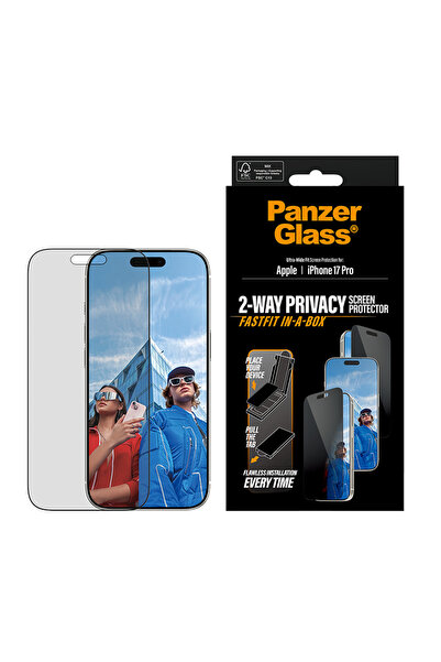 Panzer Glass واقي شاشة بإطار أسود ومقاس واسع للغاية لهاتف iPhone 17 Pro - الخ...