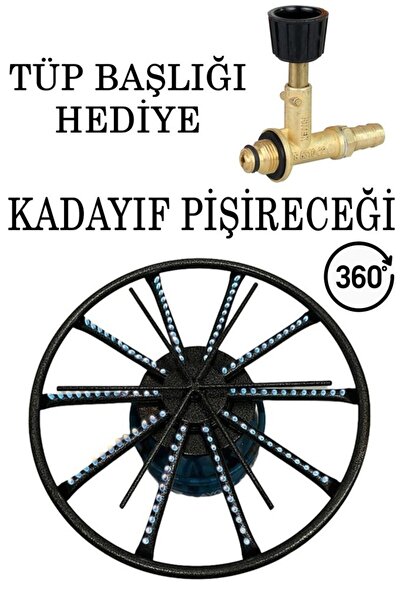 Tiesa Home 38 Cm Döner Başlıklı Kadayıf Künefe Balık Pişirme Ocağı Dar Çember...
