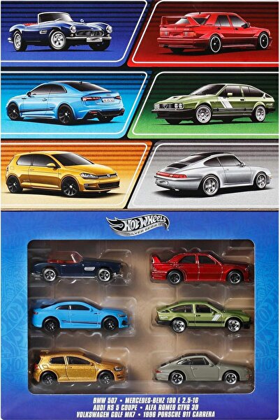 mattel Hot Wheels Euro Style 6-Car Multipack JBY79 – 1:64 Die-Cast, Ages 3+