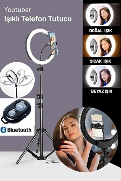 gaman Bluetooth Kumandalı 210 Cm Tripod Telefon Tutuculu Selfie Çubuğu Telefo...