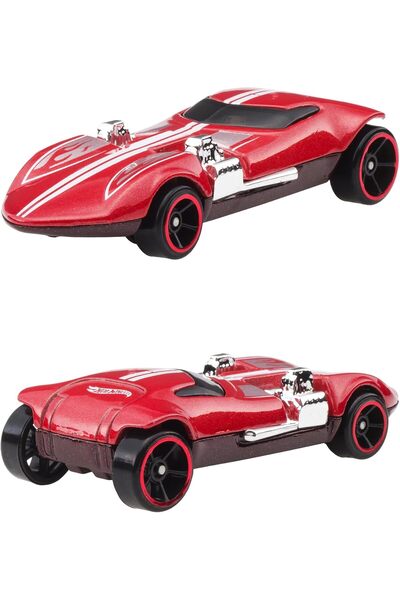 mattel مجموعة من 5 سيارات مصبوبة بمقياس 1:64 من هوت ويلز بمناسبة الذكرى الثمانين - لون أحمر ياقوتي - مناسبة للجمع (3 سنوات فأكثر)