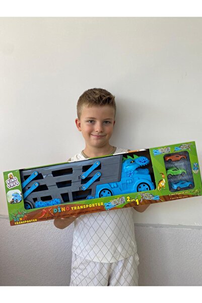 smilechild Toys 3 Katlı 3 Arabalı Tır Garaj Otopark Yarış Pisti Eğitici Oyun Seti Dinazor transporter tır