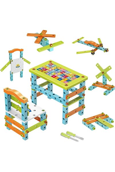 SOLTOY SOLTOY® Workshop playset made of a table and chair to assemble with building blocks