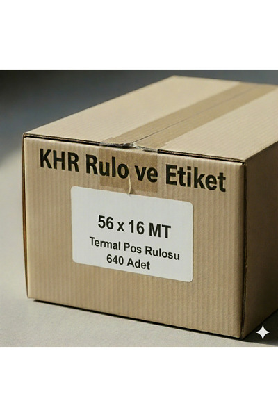 KHR 56X16 MT Termal Pos Rulosu (640 Adet) - (1 Koli) Yüksek Kaliteli Yazarkasa Rulosu