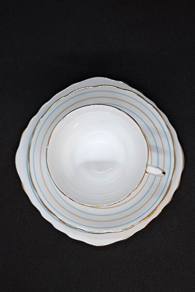 ABBETC Royal Vale Striped Antique Porcelain Tea/Coffee Cup 3 Pieces 150 ml