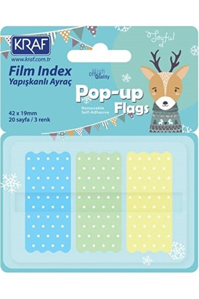 KRAF Index Film Pp Pop up 3 Colors X 20 Sheets 42 X 19 mm Pastel Polka Dot 42...