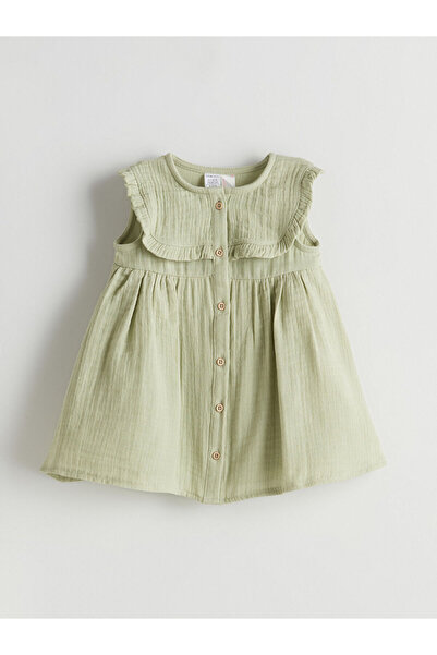 LC Waikiki LCW Bisiklet Yaka Kız Bebek Müslin Elbise Fashion