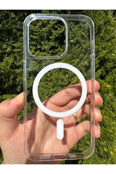 Deppo Trend iPhone 15 Pro Uyumlu Kılıf Sert Sararmaz Magsafe Kamera Kenarı Ko...