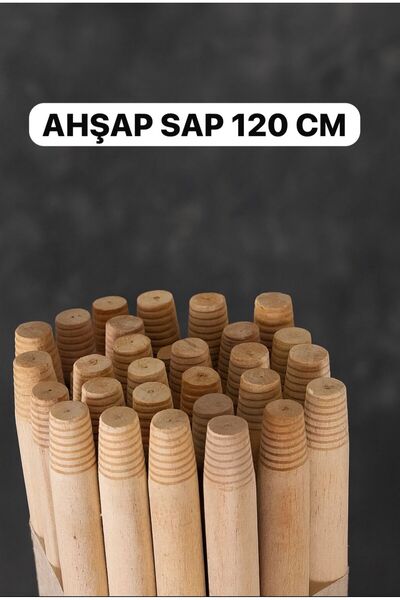 MG HOME 1 Adet Ahşap Sap 120 Cm Çekpas Sopası Süpürge Ucu Temizlik Sopası Ağaç Sopa Ağaç Sap