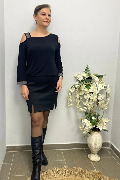 Mia Butik Plus Size Black Shorts Skirt