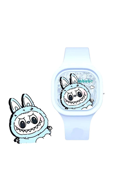 synshop Labubu square silicone strap wrist watch