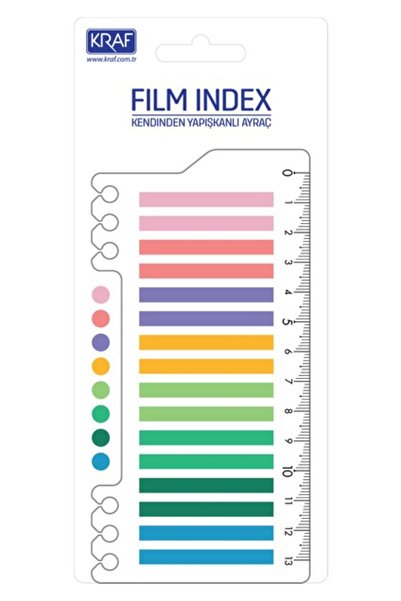 KRAF Index Film Pp 6 X 45 mm 16 Pack 20 Sheets Ruled Bright Color 16645 1