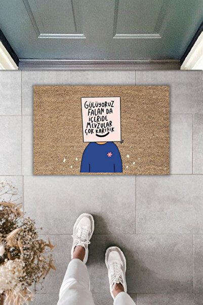 Dormot Dekoratif Dijital Paspas Gülüyoruz Falan da İçeride Mevzular Çok karış...