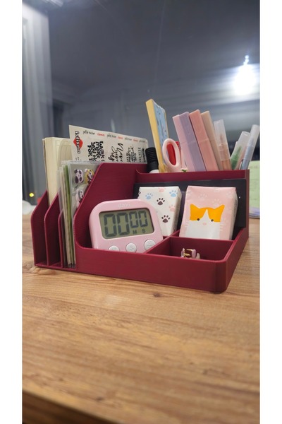 WaveOra Multi-Compartment Desktop Organizer – Pen Holder & Paper Organizer