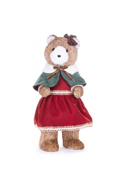 Strend Pro Χριστουγεννιάτικη διακόσμηση, αρκουδάκι με κόκκινο φόρεμα, 18x22x4...