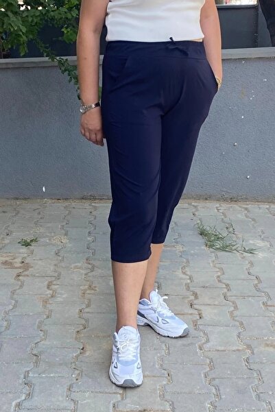 Mia Butik Women's Navy Blue Capri Pants