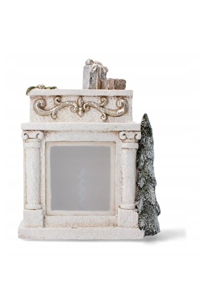 Chomik Χειμερινή διακόσμηση, κεραμικό, τζάκι, LED, 3xAAA, 24x9,5x31 εκ.