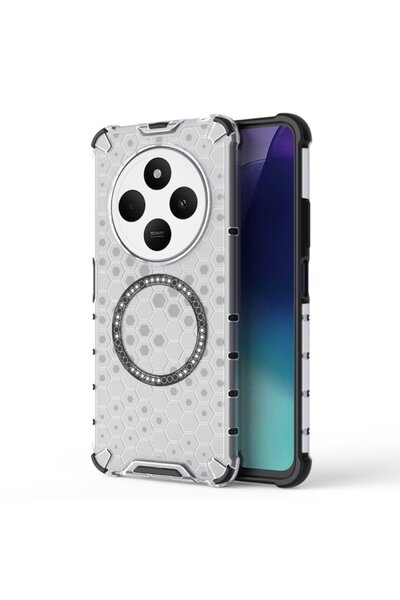 Tim High Protection Transparent Case for Xiaomi Redmi 14C/Poco C75, J49, Metal, Pearl White