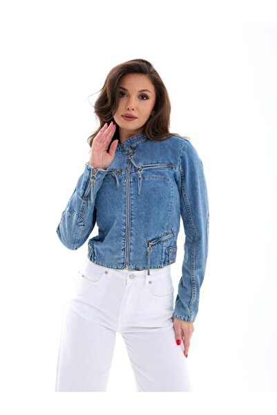 Butik 6908 JACHETĂ DENIM-ALBASTRU