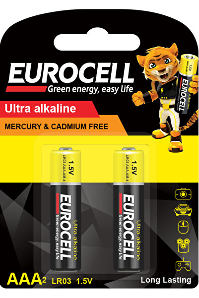 EUROCELL بطاريات قلوية فائقة AAA2 (LR03 1.5 فولت)