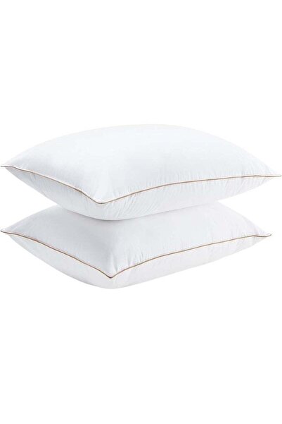 Generic Blueberry 2 Piece Pack Prime Hotel Pillow With Golden Piping - Single Piping Pillow Cotton Microfib