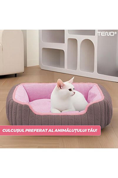 Teno Teno® Pet Bed, padded, soft, fluffy and warm, for dogs and cats, size S, pink