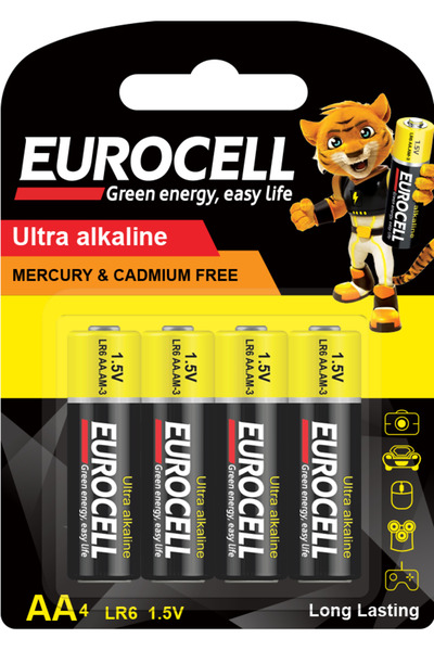 EUROCELL بطاريات قلوية فائقة AA4 (LR6 1.5 فولت)