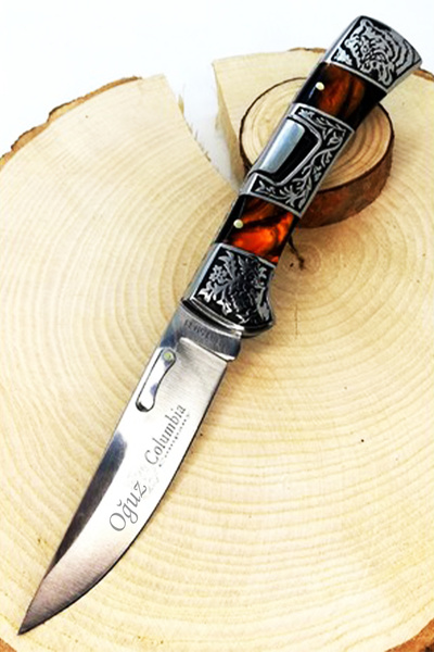 İŞTE BU Kişiye Özel İsimli Columbia B-3159-B- 22 CM İsim Baskılı Columbia Avcı Çakısı