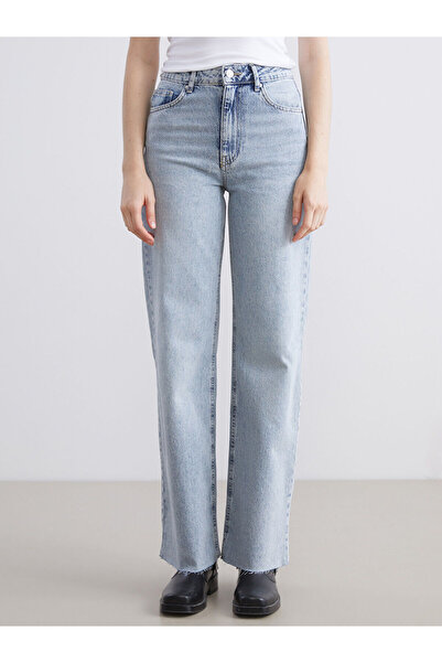 LC Waikiki Mavi Wideleg Kadın Jean Pantolon
