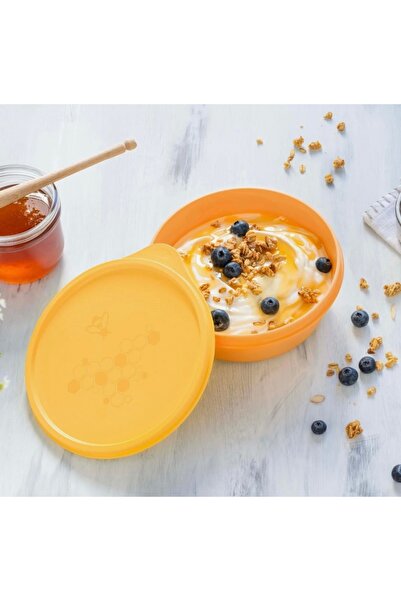 Plus علبة حلوى بنمط العسل / 600 مل - علبة تخزين بغطاء محكم