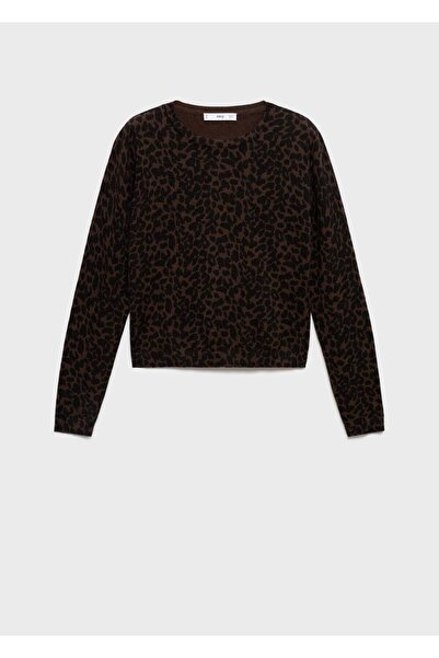 MANGO Woman Leopar desenli ribana kazak