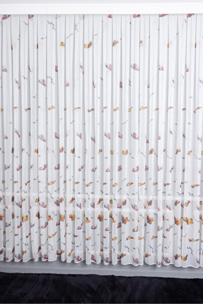 Payidar Arabalı 1/3 Sık Pileli Ütü İstemez Kırışmaz Yeni Sezon Çocuk Oda Tül Perdesi