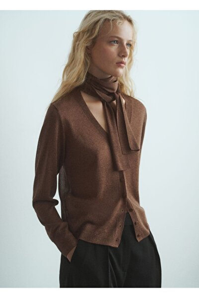 MANGO Woman İnce triko fularlı hırka