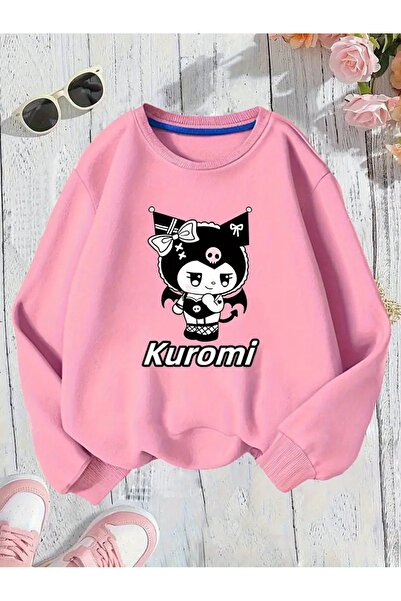 oneagılyazı KOPYA - Kışlık Kapüşonlu Sweatshirt, Çocuk Tatlı Kuromi Baskılı
