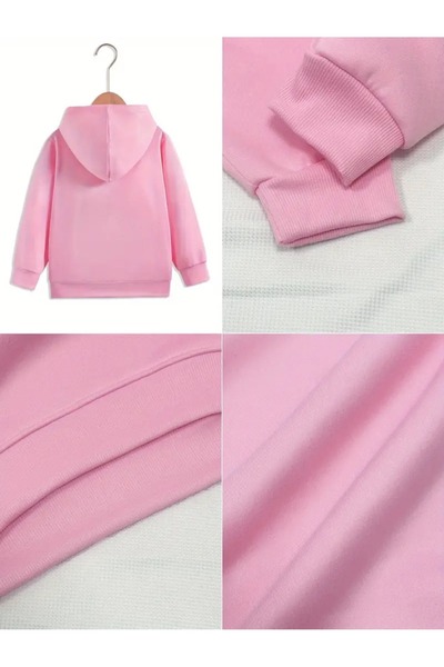 oneagılyazı Kışlık Kapüşonlu Sweatshirt, Çocuk Kurdele Kiraz Baskılı