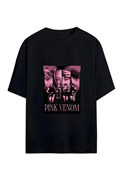 GraffTee تي شيرت قطني كبير الحجم للجنسين من بلاك بينك