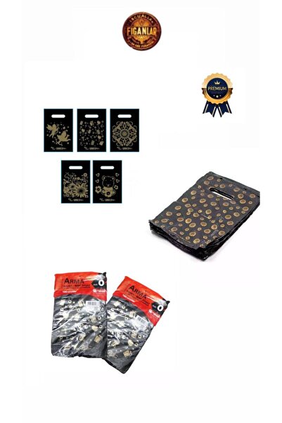figanlar ambalaj MİNİ BOY Siyah Poşet 100'lü No 0 Takviyeli Poşet 20x30 cm El...