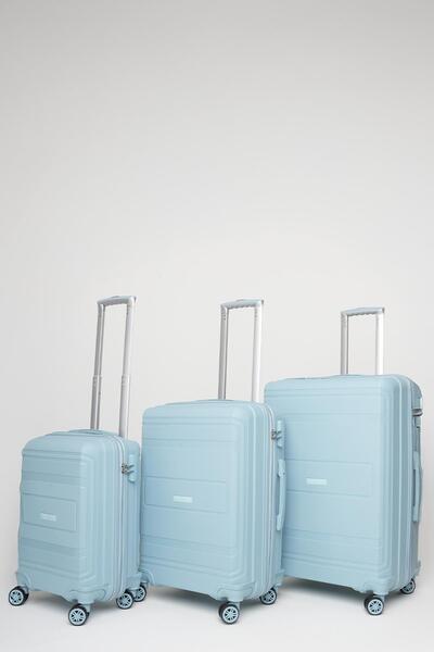 Travel POLO 3'lü Valiz Seti Kırılmaz Bebe Mavi 1017