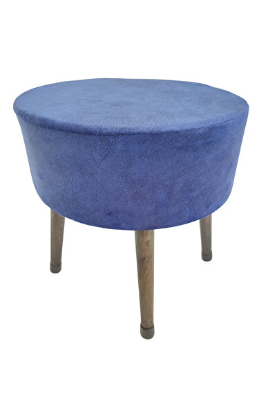 ustaagac Lacivert Puf Koltuk Bench – 38x43 cm | Sade Tasarım, Ahşap Ayaklı Mo...