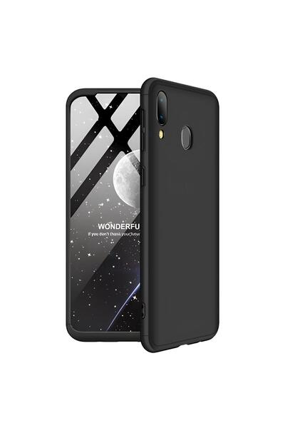 Q Aksesuar Samsung Galaxy M20 Uyumlu Silikon Lansman Telefon Kılıfı - Siyah