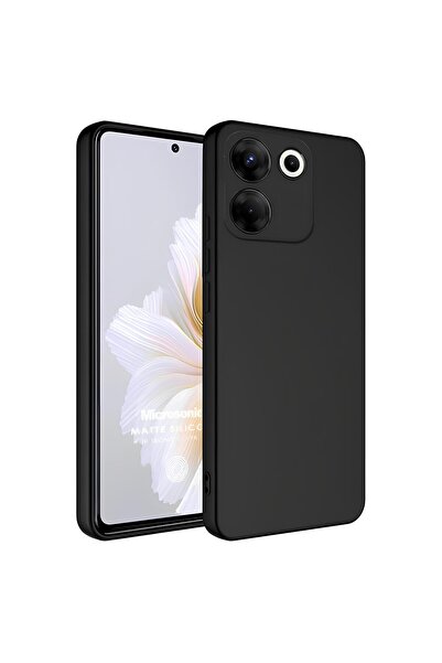 Q Aksesuar Tecno Camon 20 Uyumlu Silikon Lansman Telefon Kılıfı - Siyah