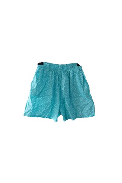 H&M Girls' shorts with pockets, blue with white flowers, cotton, size 140