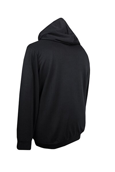 tambattal Μαύρο φούτερ μεγάλου μεγέθους με κουκούλα διπλής όψης (φαρδύ άνετο σχήμα)