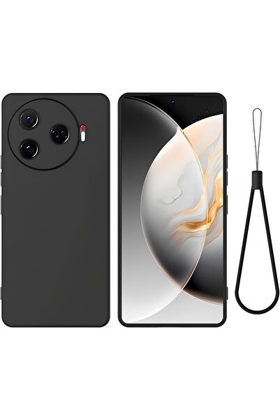 Q Aksesuar Tecno Camon 30 Pro 5G Uyumlu Silikon Lansman Telefon Kılıfı - Siyah