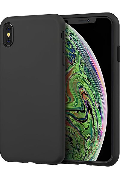 SHOWLIGHT İphone XS Max Uyumlu Silikon Lansman Telefon Kılıfı Case - Siyah Renk